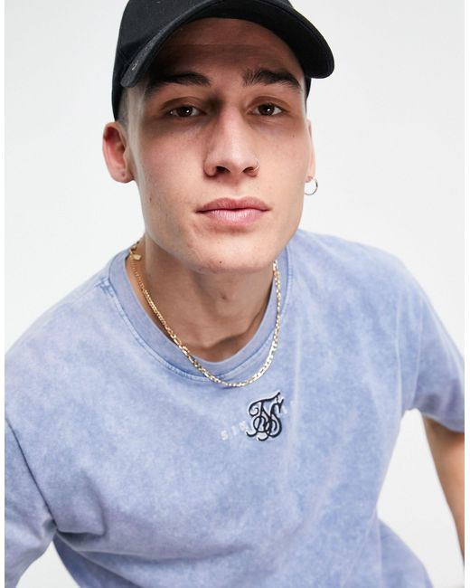 Camiseta SIKSILK de Algodón de color Azul para hombre | Lyst