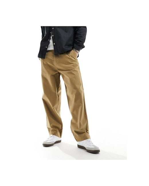 Fred Perry Black Straight Leg Twill Pants for men