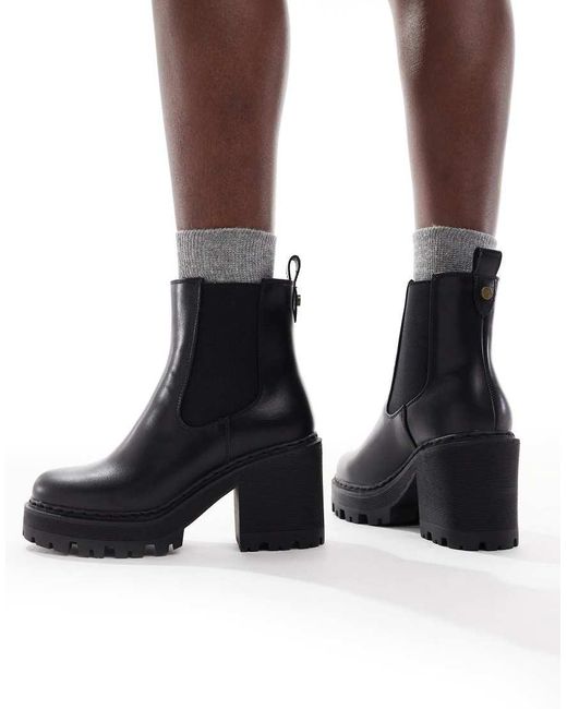SEQWL Blue Fuzzy Chunky Chelsea Boots