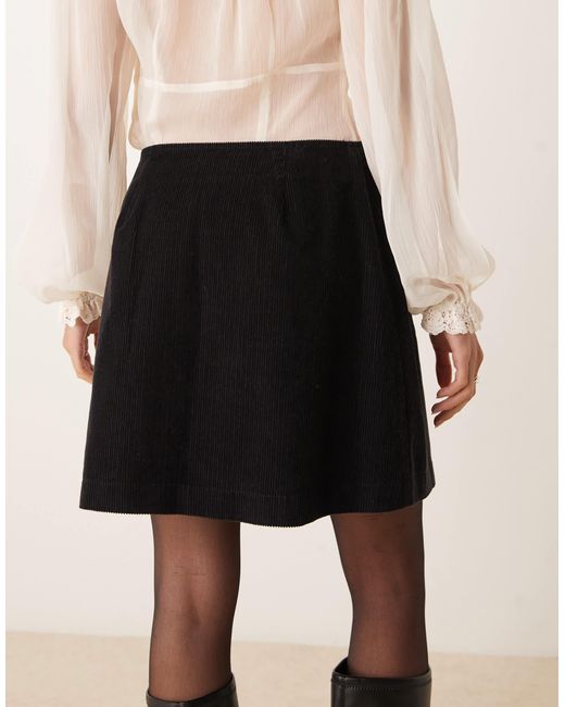 Nobody's Child Natural Sofia Wrap Front Mini Cord Skirt