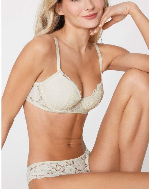 Tezenis Natural Berlin Ivory Bloom Padded Push-Up Bra