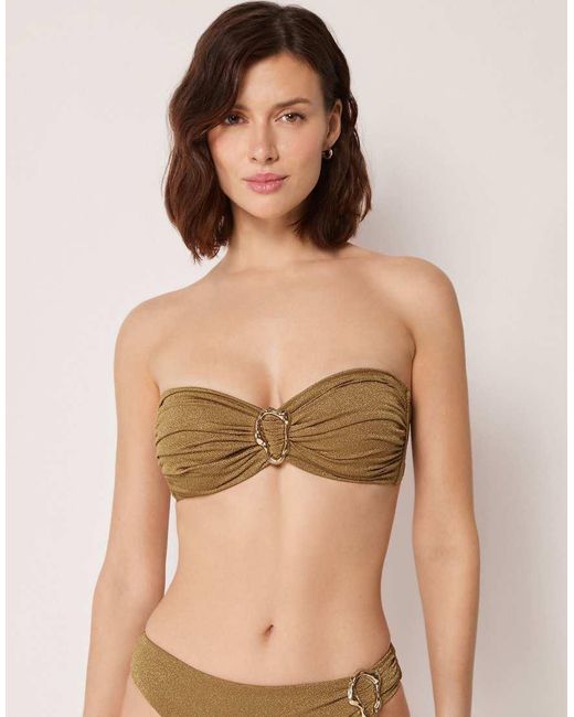 Calzedonia Brown Bandeau Bikini Top Sophisticated Shine