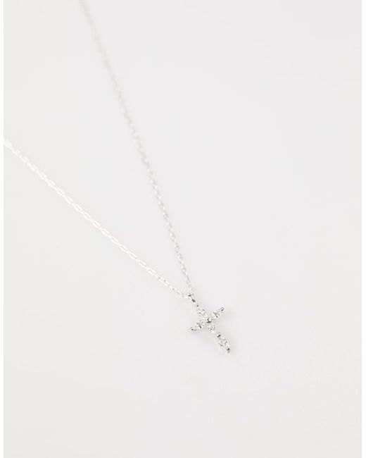 Lovisa White Sterling Cubic Zirconia Marquise Cross Necklace
