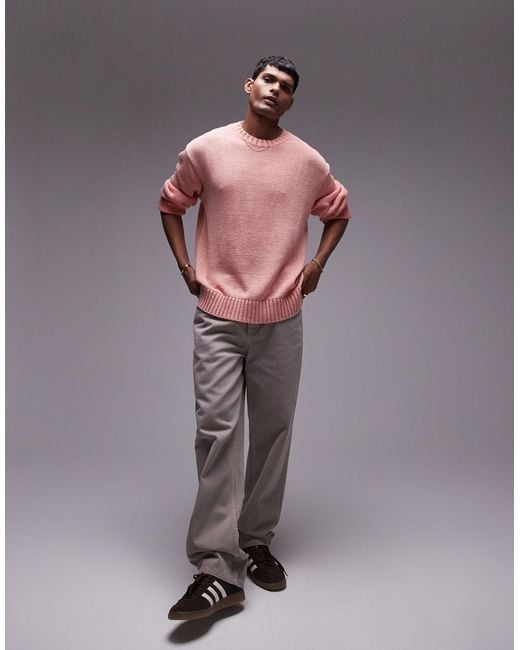 Topman – leichter pullover in Pink für Herren