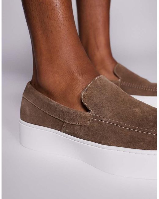 Steve Madden Brown Leyton Slip On Loafers for men