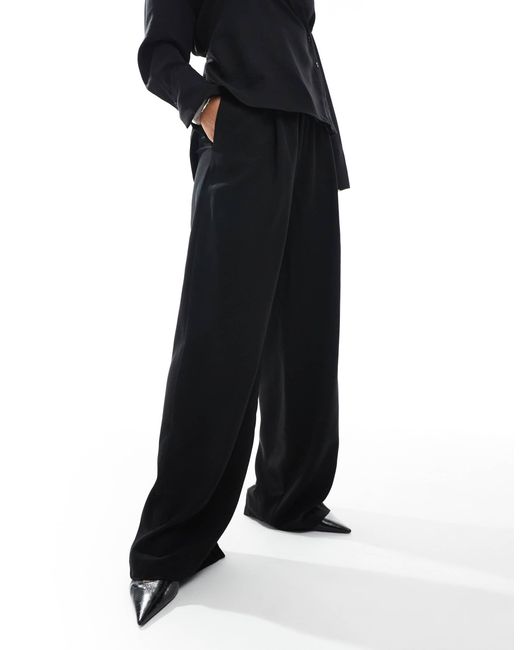 Pantalon dad large d'ensemble en lyocell ASOS en coloris Black