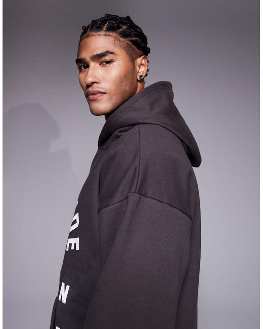 Courtside Gray Oversized Pullover Hoodie for men