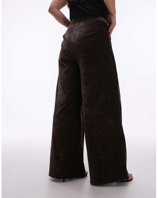 ASOS White Asos Design Curve Textured Velvet Tailored Wide Leg Pants