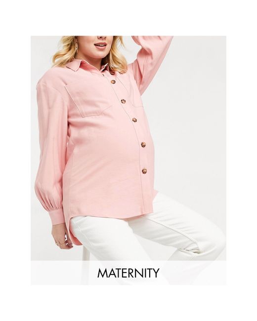 Pieces – oversize-bluse in Pink | Lyst AT