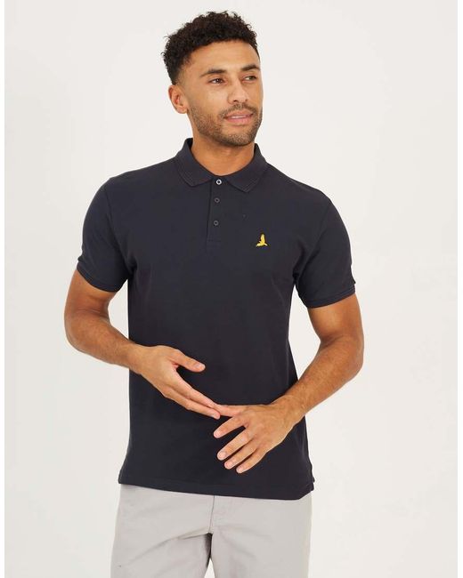 Brave Soul Blue Cotton Short Sleeve Polo Shirt for men