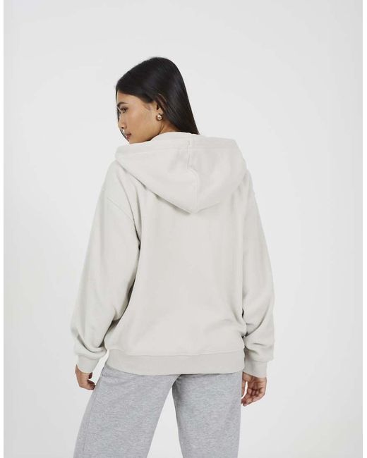 Brave Soul White Zip Through Polar Fleece Hoodie