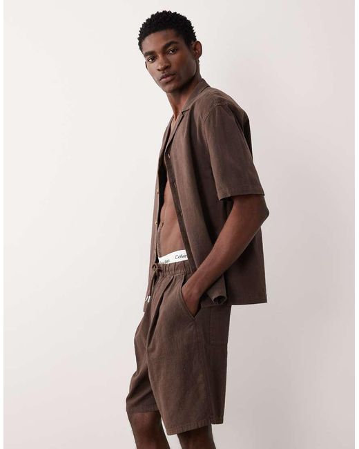 ASOS Natural Textured Jorts for men