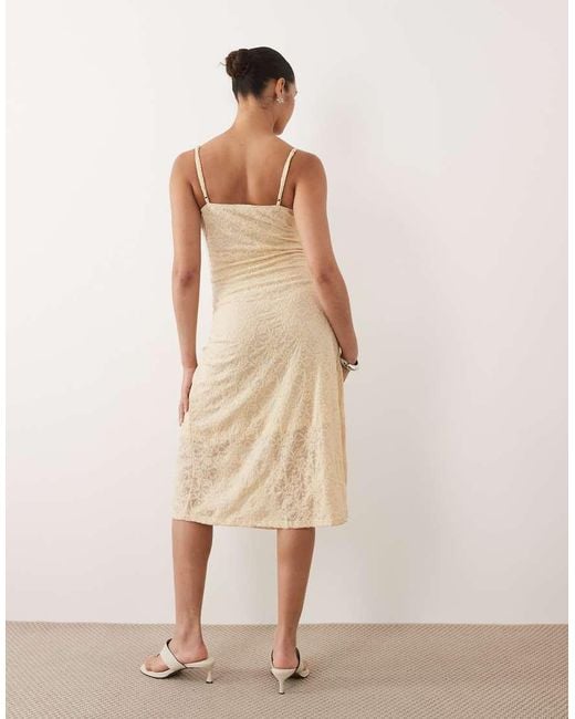 Mama.licious Natural Mamalicious Maternity All Over Lace Cami Strap Midi Dress