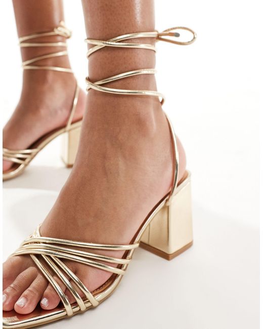 Truffle Collection Brown Block Heel Strappy Sandals