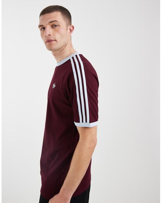 Adidas Originals Red Three Stripe T-shirt for men