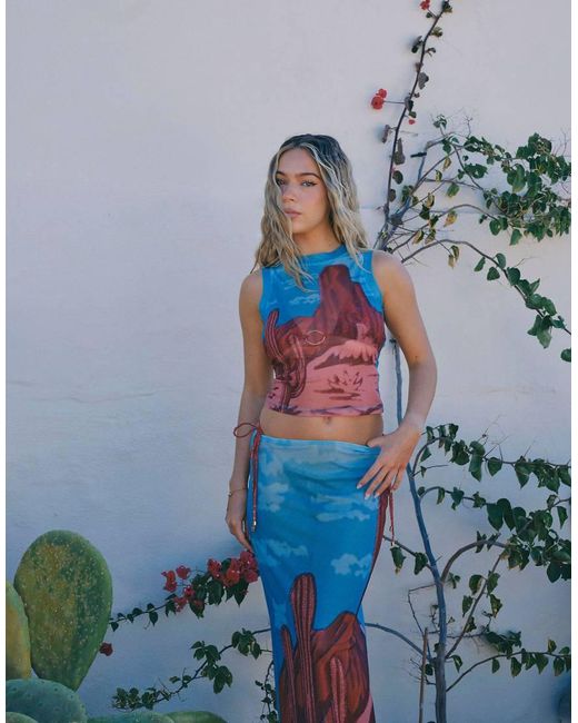 South Beach Blue X Liv Silverman Desert Print Racer Vest