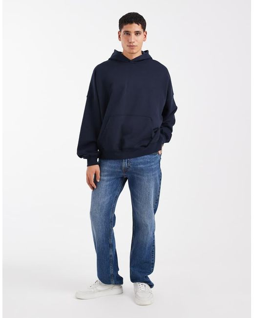 ASOS Blue Essentials Extreme Oversized Hoodie for men