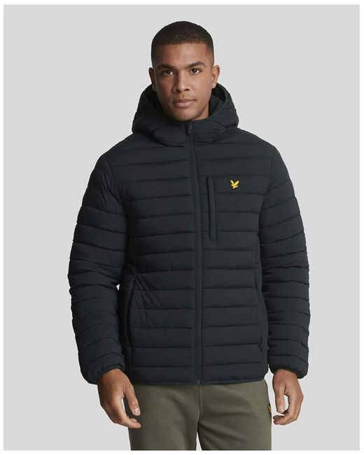 Lyle & Scott Blue Jackets Stretch Lightweight Quilted Jacket for men