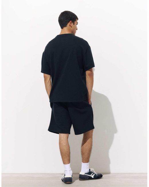 Bermuda molletonné texturé Pull&Bear pour homme en coloris Blue