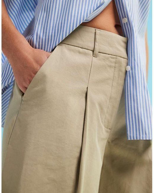 ASOS Shorts Met Lange Pasvorm En Plooi Aan De Voorkant in het Blue