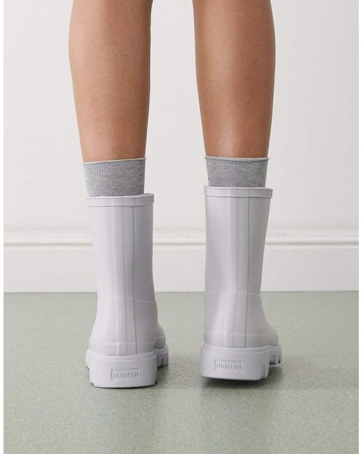 Hunter Gray Downpour Short Wellington Boots