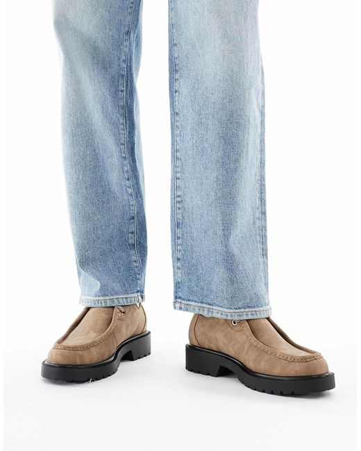 ASOS Blue Lace-up Apron Shoes for men