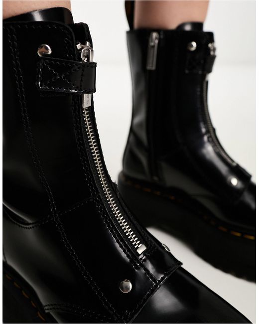 Jetta - bottes zippées en cuir Dr. Martens en coloris Black