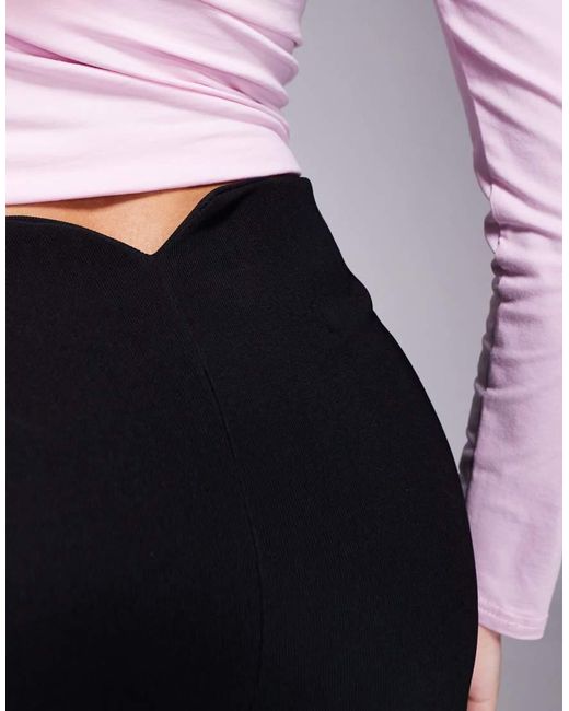 ASOS Broek Met Rechte Pijpen, Hoge Taille En Zijsplit in het Blue