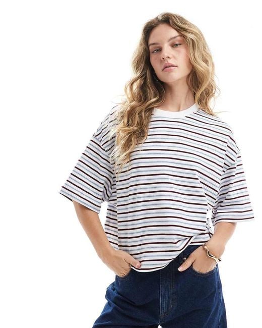 Bershka Blue Boxy Oversized T-shirt