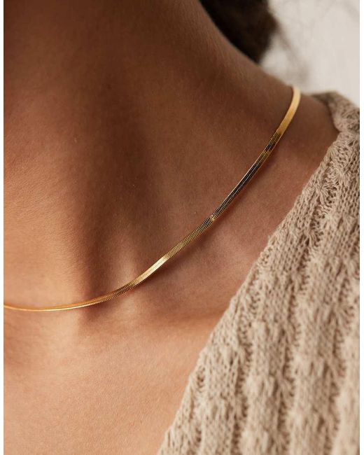 Orelia Ketting Met Platte Structuur in het Brown