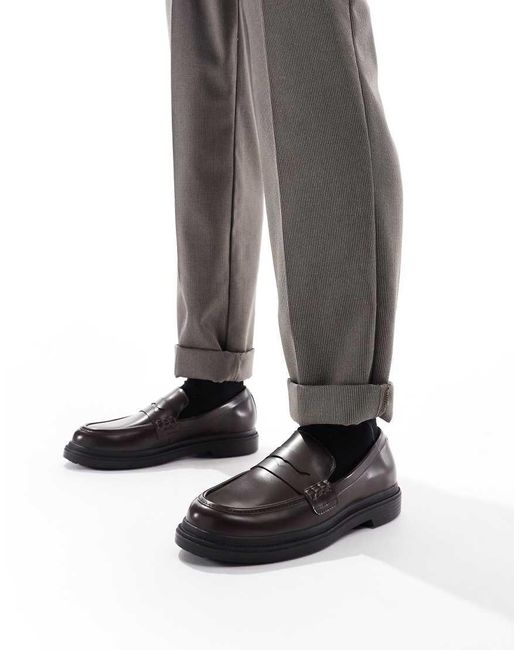 Bershka Gray Faux Leather Loafer for men