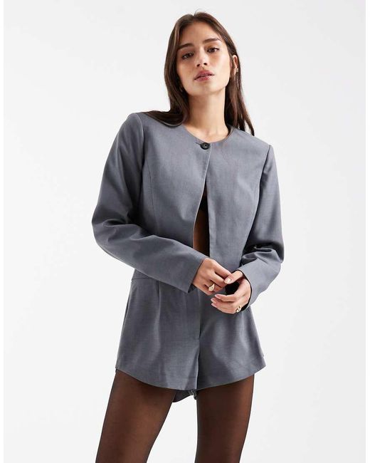 Miss Selfridge Blue Tailored Cropped Blazer Co-Ord