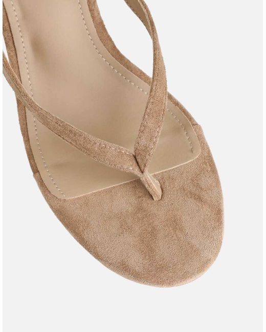 SIMMI Brown Immy Toe Thong Wedge Sandals