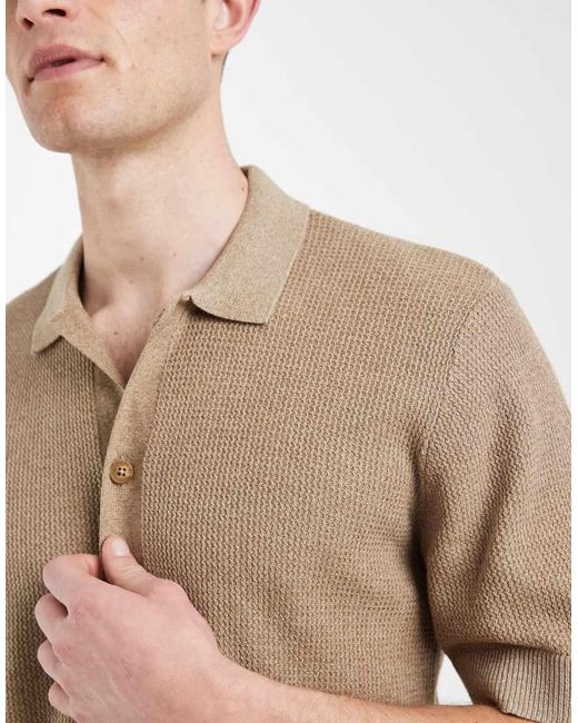 Polo di Blend in Natural da Uomo