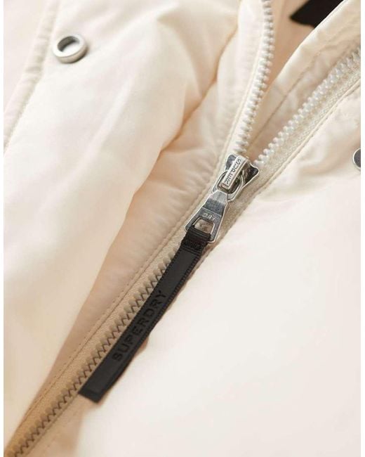 Superdry Black Hooded Longline Puffer Coat