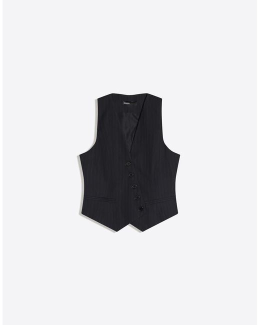 Bershka Black Striped Gilet