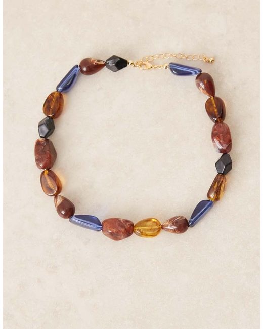 Collana Corta Con Perline Miste di ASOS in Brown