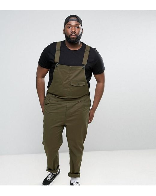 ASOS Plus Chino Overalls In Khaki in Green for Men | Lyst Canada