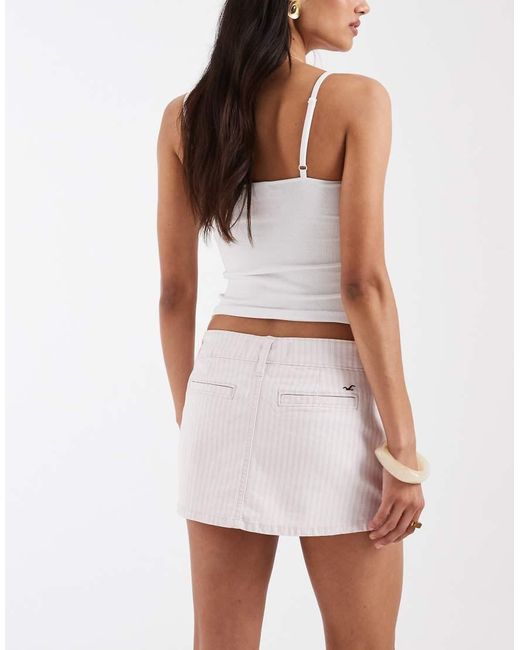 Hollister White Low Rise Twill Mini Skirt
