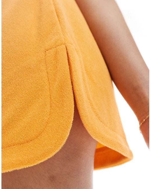 Pieces Yellow Towelling Beach Shorts