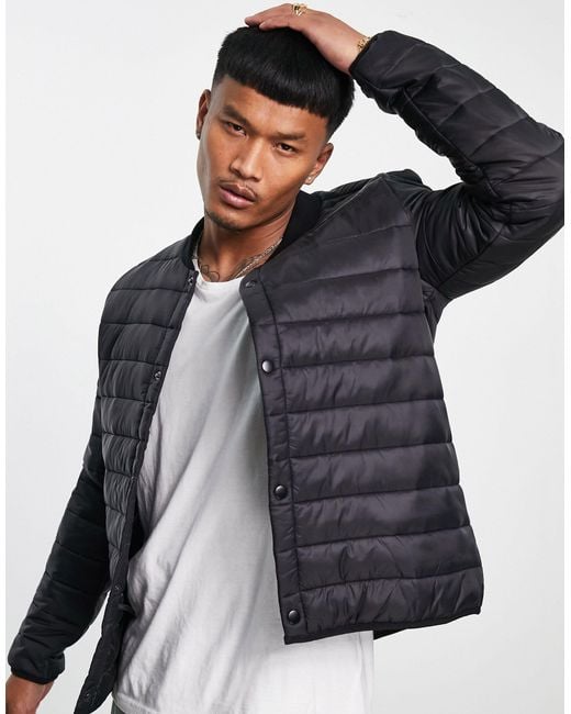 ASOS Lightweight Puffer Jacket in Black for Men Lyst Australia