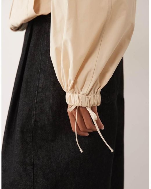 ASOS Natural Windbreaker Top With Tie Cuffs