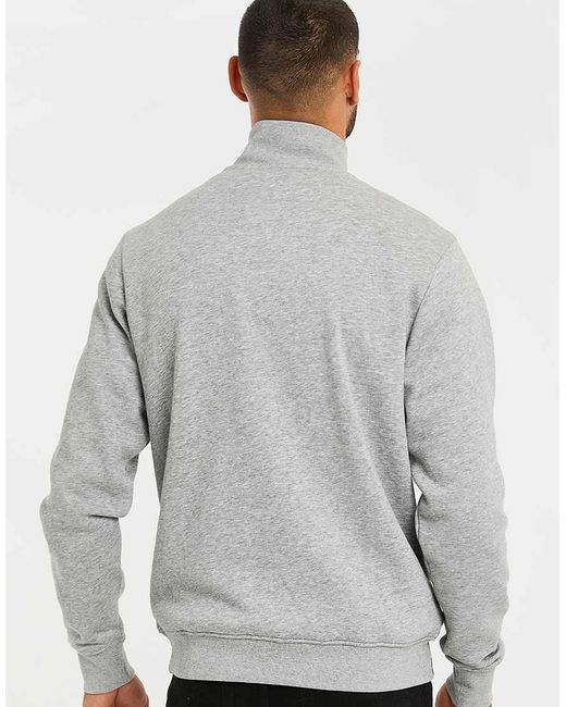 Threadbare Gray Quarter Zip Sweatshirt for men