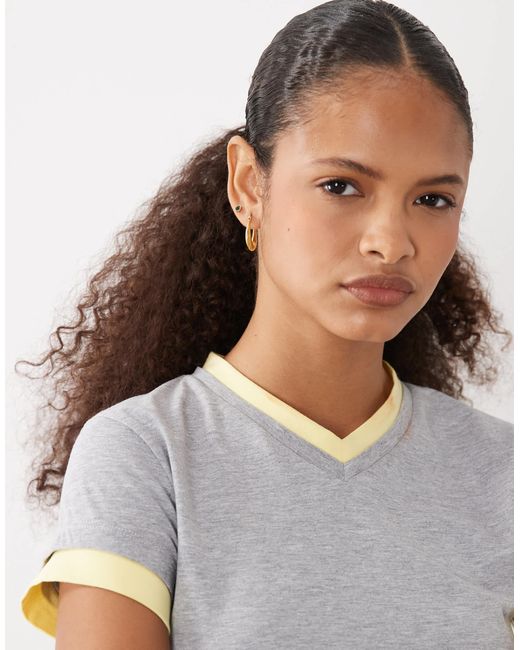 ASOS Brown V Neck Double Layer Top