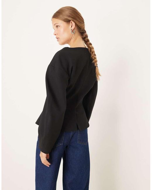 ASOS Black Cinch Fitted Cocoon Sleeve Blazer