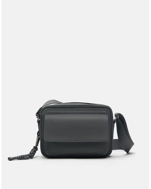 Pull&Bear Black Embellished Crossbody Bag for men