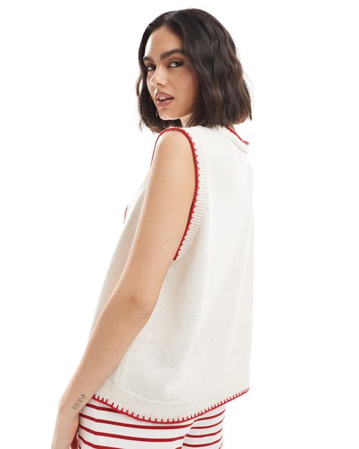 ASOS White Knitted Crab Tank Top