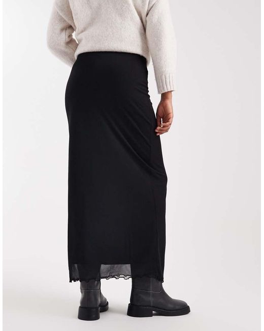 ASOS White Asos Design Tall Mesh Midi Skirt