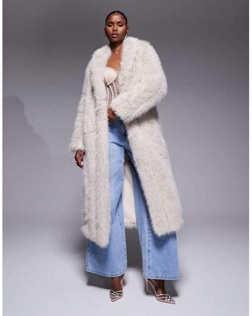 JLUXLABEL Blue Manhattan Faux Fur Coat
