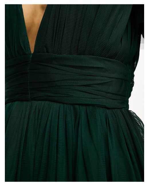 LACE & BEADS Green Madison Midi Dress